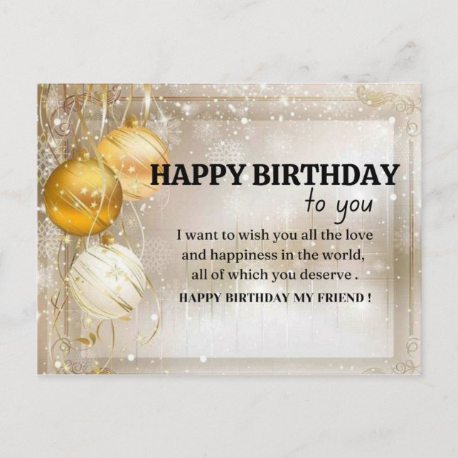 POSTAL CARTÃO DE DESEJO DE ANIVERSÁRIO (Frente)