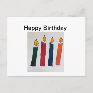 Postal Cartão de desejo de aniversário simples