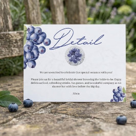 Postal Cartão de Detalhes do Chá de Noiva Berry Sweet Blu