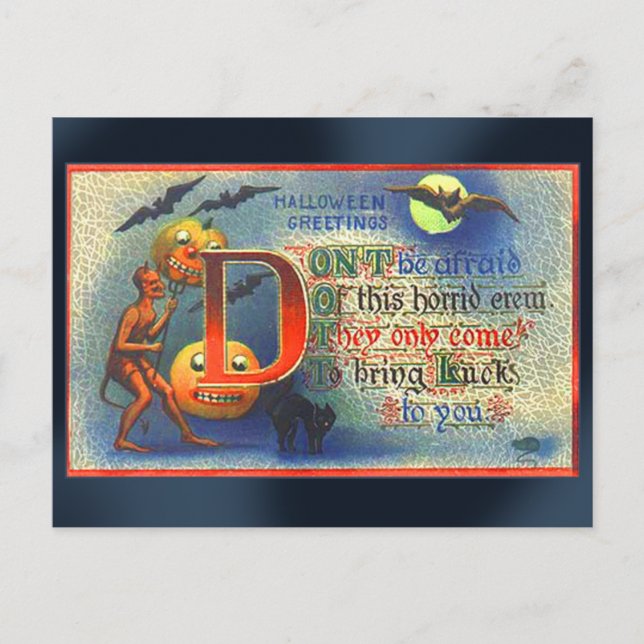 Postal Cartão de Dia das Bruxas para Devils (Frente)