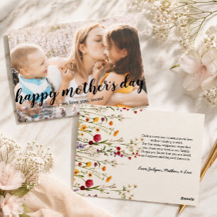 Postal Cartão de Dia das Mães com foto e texto elegante