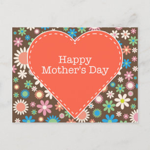 Postal Cartão de Dia de as mães de margarida floral Vinta