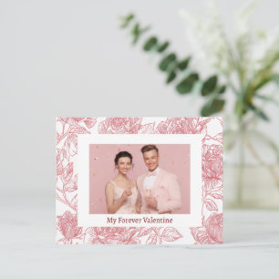 Postal Cartão de Dia dos Namorados Floral Elegante - Foto