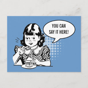 Postal Cartão de Diversão para Sorvete de Retrô Branco Az