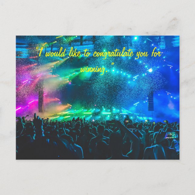 Postal cartão de felicitação à equipe ou pessoa (Frente)