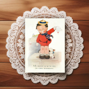 Postal Cartão de Felicitações de Aniversário Vintage do I