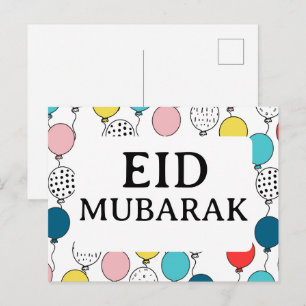 Postal cartão de felicitações Eid Mubarak para eid al fit