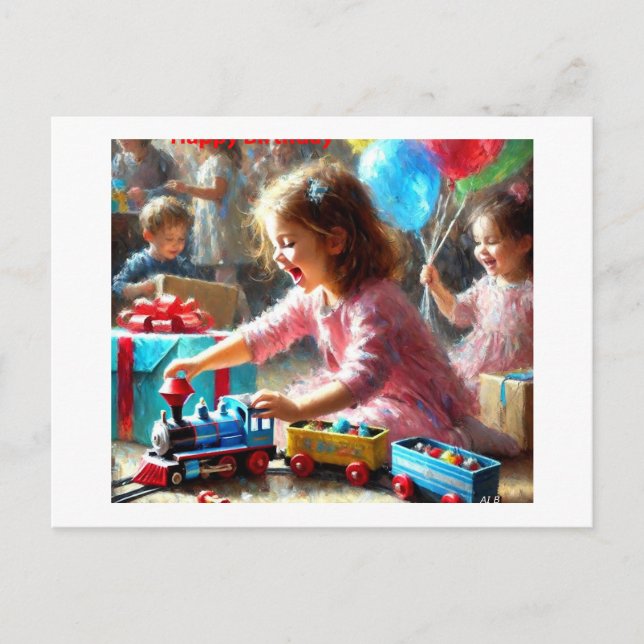 Postal Cartão de Feliz Aniversário,  (Frente)