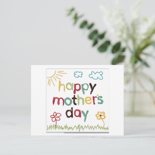 Postal Cartão de Feliz Dia das Mães (Em pé/Frente)