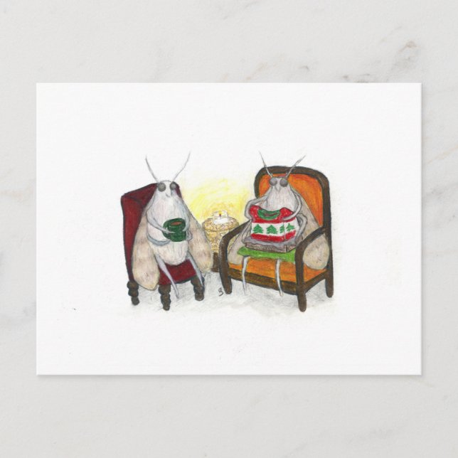 Postal Cartão de Feriado Climático do Sweater (Frente)