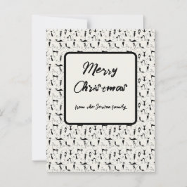 Postal Cartão de Feriado da Família Gado Negra Natal
