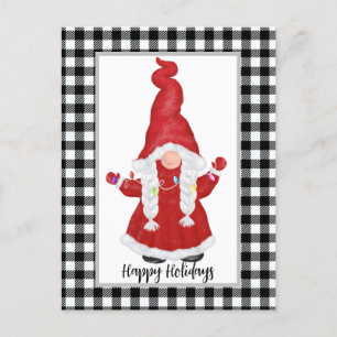 Postal Cartão de Feriado Personalizável Gnome de Papais n