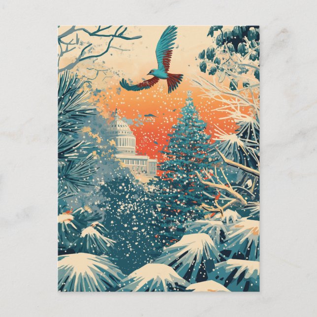 Postal Cartão de Férias da Árvore de Natal do Capitólio d (Frente)