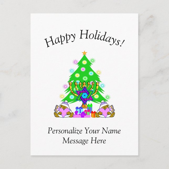 Postal Cartão de Férias Felizes Interreligioso (Frente)