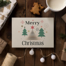 Cartão de Férias Mínimo de Natal Moderno