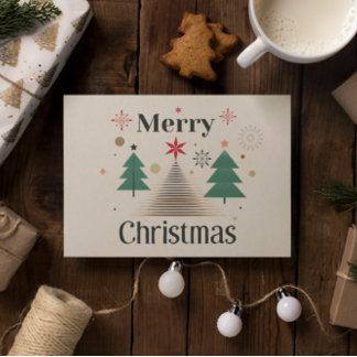 Postal Cartão de Férias Mínimo de Natal Moderno