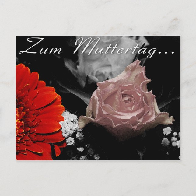 Postal Cartão de flores para o Dia das Mães (Frente)