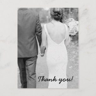 Postal Cartão de Foto de Agradecimento de Casamento