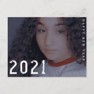 Postal Cartão de Foto de Ano Novo 2021 Mínimo