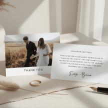 Cartão de Foto de Casamento Minimalista com Coraçã