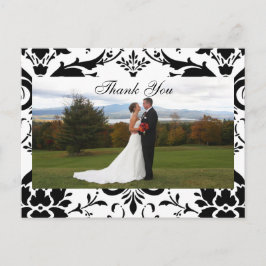 Postal Cartão de Foto de Casamento Obrigado Damasco