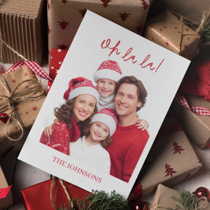 Postal Cartão de Foto Personalizado da Família Oh La La