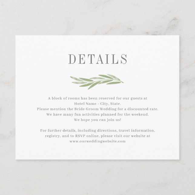 Postal Cartão de Gabinete de Detalhes do Casamento de Ram (Frente)