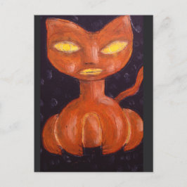 Postal Cartão de gato de abóbora de Denis Gaston Art