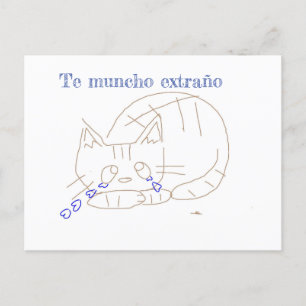 Postal cartão de gato rasgado