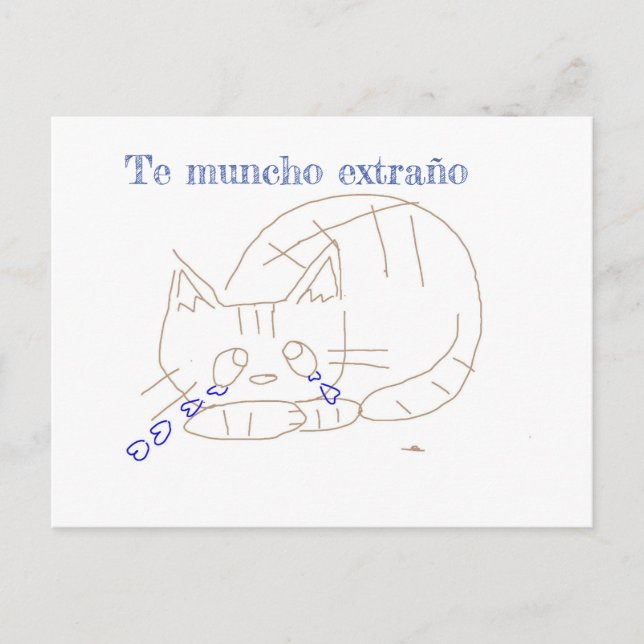 Postal cartão de gato rasgado (Frente)
