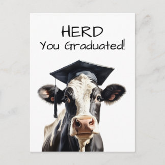 Postal Cartão de Graduação de Vaca Rebanho Você Se Formou