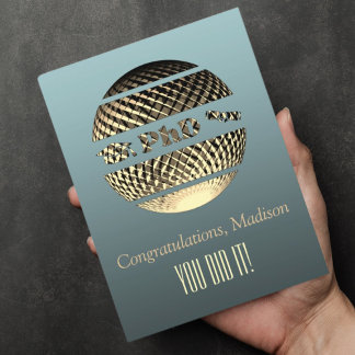 Postal Cartão de graduação PhD - platina dourada
