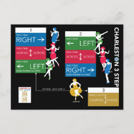 Postal Cartão de Gráfico Mah Jongg Charleston