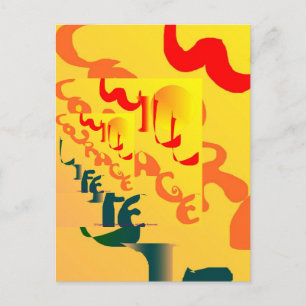 Postal Cartão de Grafite de Coragem