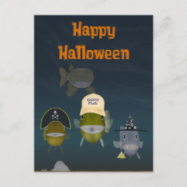 Postal Cartão de Halloween FishFolkArt 2019