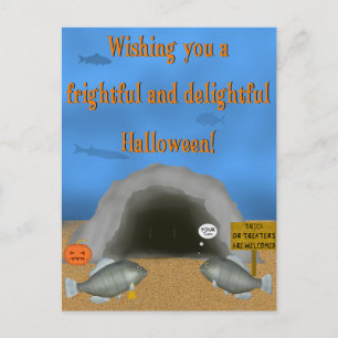 Postal Cartão de Halloween FishFolkArt 2023
