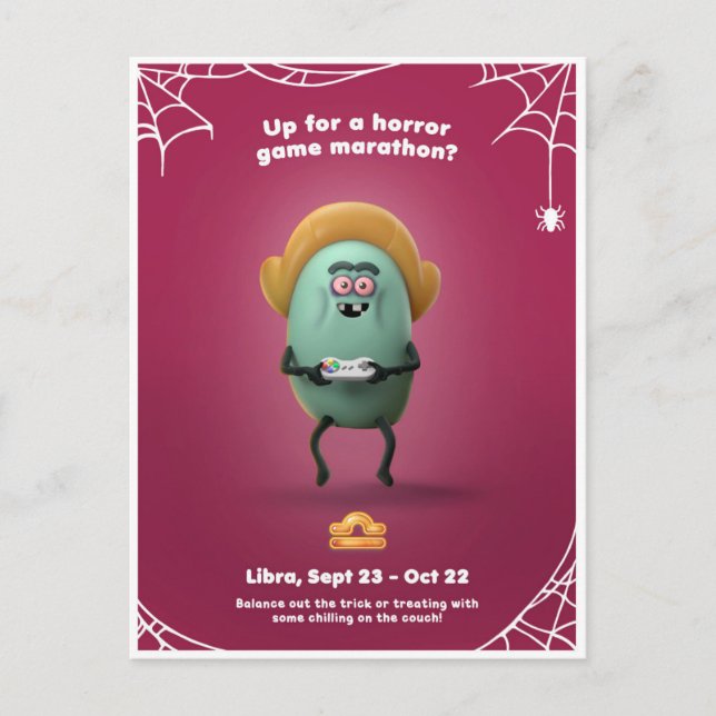 Postal Cartão de Halloween - Libra (Frente)
