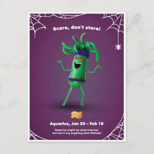 Postal Cartão de Halloween para Aquário
