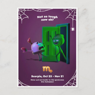 Postal Cartão de Halloween para Escorpião