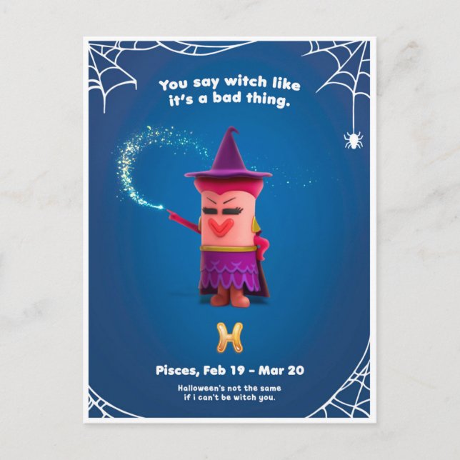 Postal Cartão de Halloween para Peixes (Frente)