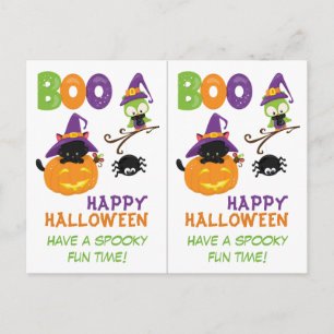 Postal Cartão de Halloween para Professora de Escola Prim