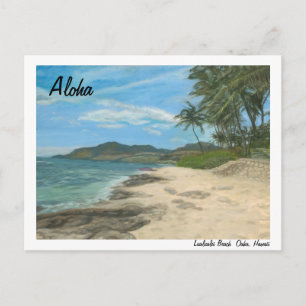Postal Cartão de Havaí da praia de Lualualei
