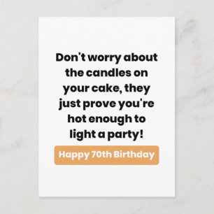 Postal Cartão de Humor de 70 Anos de Idade