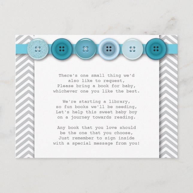 Postal Cartão de inserção do botão azul (Frente)