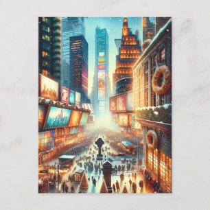 Postal Cartão de Inverno da Times Square. Natal