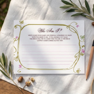 Postal Cartão de Jogo de Adivinhação Floral Olive Brital