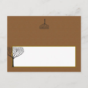 Postal Cartão de Local Escrevível De Casamento De Árvore 