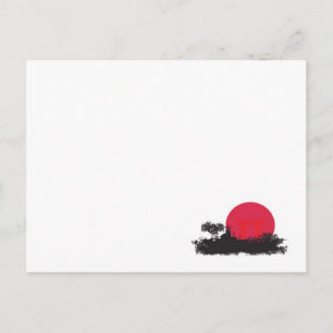Postal Cartão de Local Escrevível Sun Ascensão Japonês