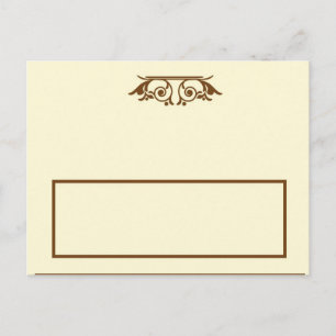 Postal Cartão de Lugar Escrevível para Casamento Elegante