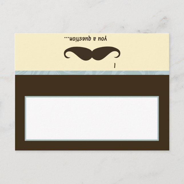 Postal Cartão de lugar gravável que eu te dou um bigode (Frente)